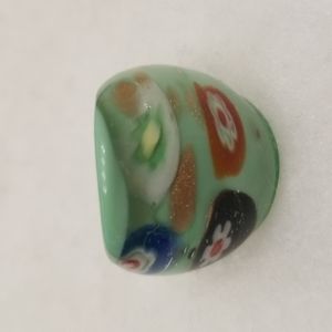 Murano Style Glass Millefiori Flowered Multicolored Dome Cocktail Ring US Seller